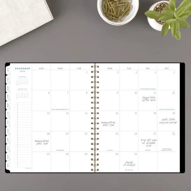 Alt view image 3 of 7 - 2026 Planner, Weekly & Monthly, 8.5" x 11", Large, Signature Lite, Black (YP905L0526)