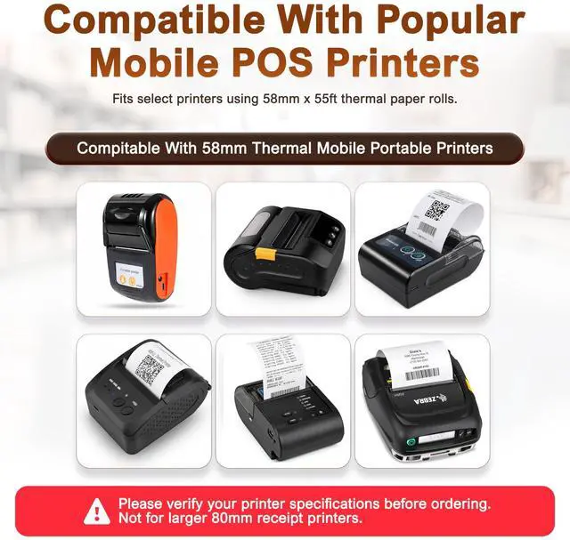 Alt view image 3 of 7 - Receipt Paper Roll for 58mm Mobile Portable Thermal Printer (Pack 50 rolls)