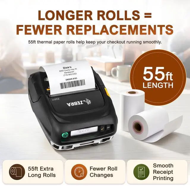 Alt view image 4 of 7 - Receipt Paper Roll for 58mm Mobile Portable Thermal Printer (Pack 50 rolls)