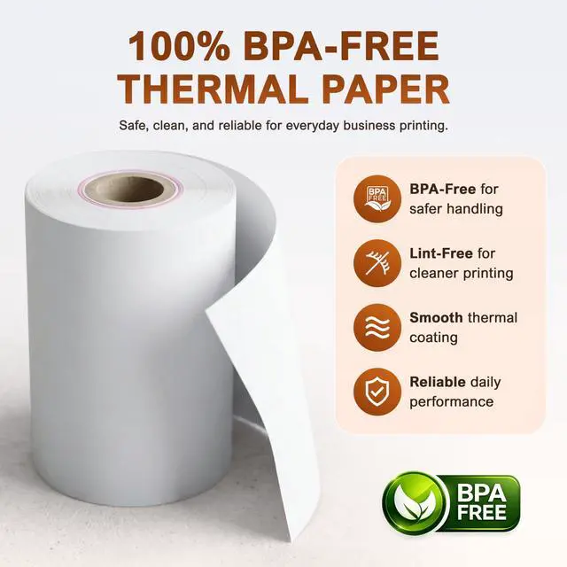 Alt view image 5 of 7 - Receipt Paper Roll for 58mm Mobile Portable Thermal Printer (Pack 50 rolls)