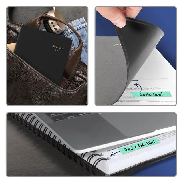 Alt view image 5 of 7 - 2027 Appointment Book Planner, Daily, 5" x 8", Quarter-Hour, Black (708000527)