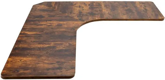 Main image of Universal 71 x 71 inch Curved Corner Table Top for L-Shape Sit to Stand Height Adjustable Home and Office 3-Leg Desk Frames, Rustic Vintage Brown Desktop, DESK-TOP2CN