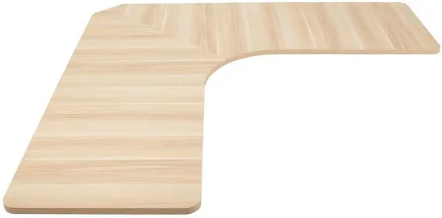 Main image of Universal 71 x 71 inch Curved Corner Table Top for L-Shape Sit to Stand Height Adjustable Home and Office 3-Leg Desk Frames, Light Wood Desktop, DESK-TOP2CC