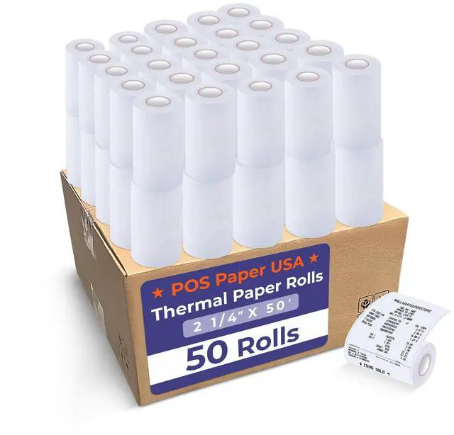 Main image of 2 1/4" x 50' Thermal Paper (50 Rolls/Case) - BPA Free