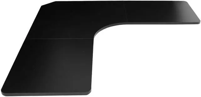 Main image of Universal 71 x 71 inch Curved Corner Table Top for L-Shape Sit to Stand Height Adjustable Home and Office 3-Leg Desk Frames, Black Desktop, DESK-TOP2CB