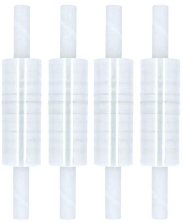 Main image of PSBM Stretch Wrap with Handles, 4 Rolls 15 Inch x 1000 Feet 90 Gauge Heavy Duty Clear Plastic Wrap Industrial Strength Shrink Film for Moving, Packing & Shipping