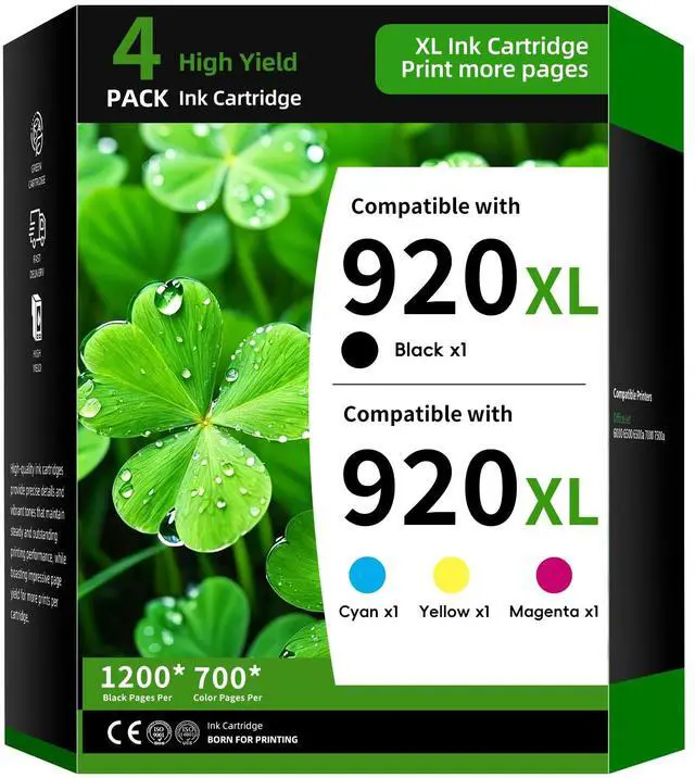 Main image of 920XL Ink Cartridge 4-Pack Replacement for HP 920 Combo Pack Compatible with HP Officejet 6500 6500A 6000 7000 7500 7500A E709 Printer Ink(4PK Black Cyan Magenta Yellow)