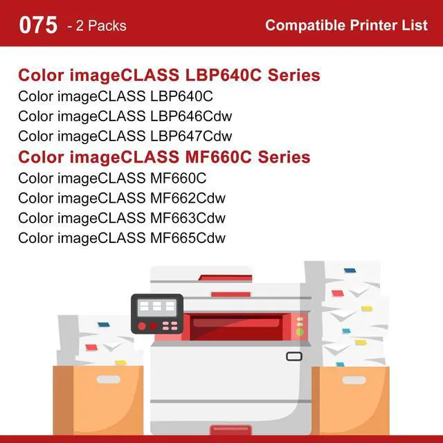 Alt view image 2 of 7 - 075 Black Toner Cartridge LBP646Cdw MF665Cdw MF662Cdw MF663Cdw 1-Pack | Compatible for Canon 075 Black ImageCLASS LBP646Cdw MF665CDW MF662CDW MF663Cdw LBP647Cdw MF660c LBP640c Printer High Capacity