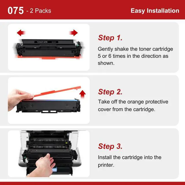 Alt view image 5 of 7 - 075 Black Toner Cartridge LBP646Cdw MF665Cdw MF662Cdw MF663Cdw 1-Pack | Compatible for Canon 075 Black ImageCLASS LBP646Cdw MF665CDW MF662CDW MF663Cdw LBP647Cdw MF660c LBP640c Printer High Capacity