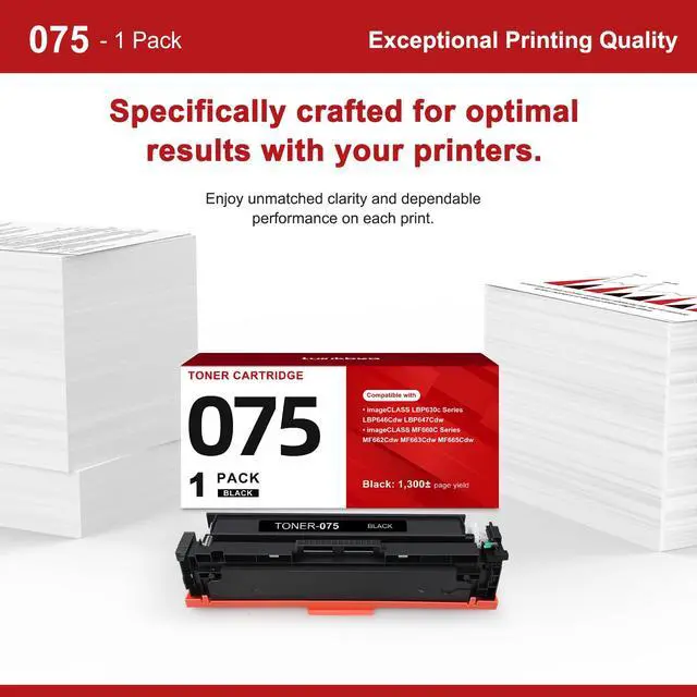 Alt view image 7 of 7 - 075 Black Toner Cartridge LBP646Cdw MF665Cdw MF662Cdw MF663Cdw 1-Pack | Compatible for Canon 075 Black ImageCLASS LBP646Cdw MF665CDW MF662CDW MF663Cdw LBP647Cdw MF660c LBP640c Printer High Capacity