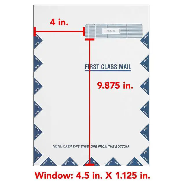 Alt view image 4 of 7 - CMS-1500 Jumbo First-Class Right Window Healthcare Billing Envelope, Self-Seal, 9" x 12-1/2", Pack of 500, Office Supplies for Physicians, Specialty Providers, Medical Billing Companies