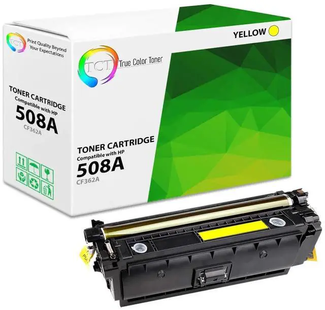 Main image of 508A Compatible Yellow Toner Cartridge for HP CF362A | For HP LaserJet Enterprise M552, M553, M553X, M577 Printers, Yellow, Page Yield: 5,000, With Chip
