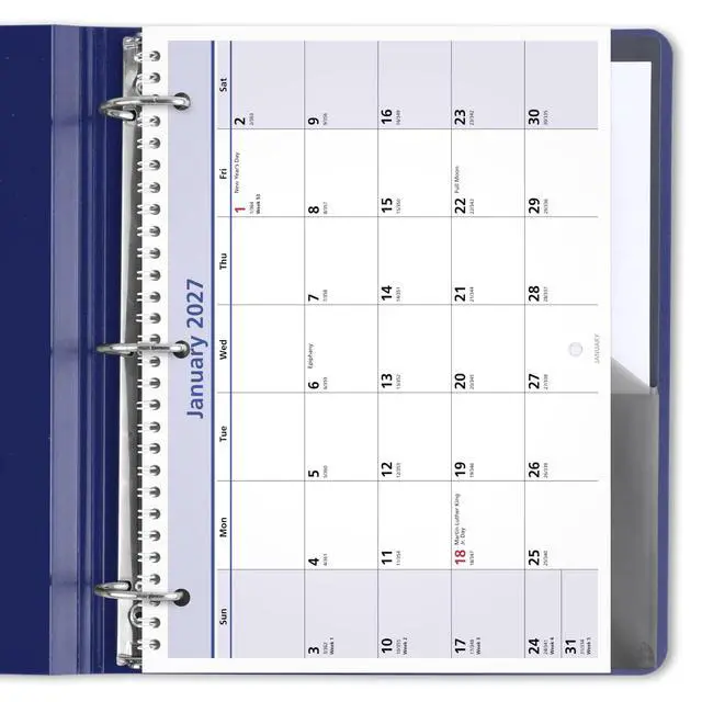 Alt view image 4 of 6 - 2027 Wall Calendar, 8" x 11" Planner, Fits 3-ring Binder, Unruled Blocks, QuickNotes, Monthly (PM502827)