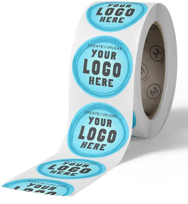 Main image of Premium Gloss BOPP Custom Sticker Rolls, Personalized Stickers for Business Logo, 50+ Labels