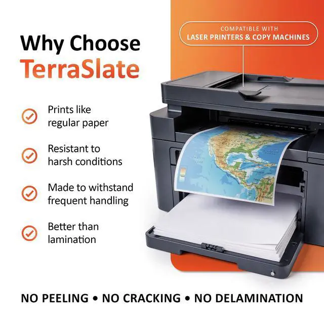 Alt view image 4 of 6 - Waterproof Laser Printer Paper 8 Mil 8.5"x14", 50 Sheets, White Rip & Smudge Proof, Heavy-Duty for Outdoor Use, Ideal for Printing, Copying & More