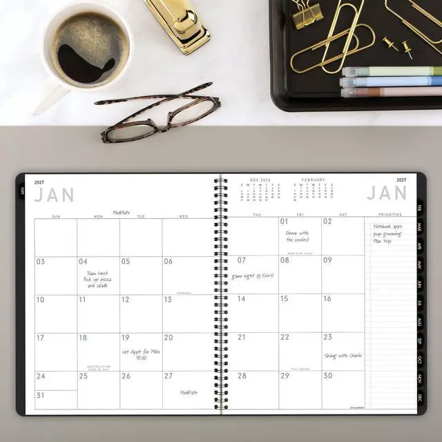 Alt view image 2 of 6 - 2027 Planner, Monthly, 9" x 11", Contemporary Lite, Black (7026XL0527)