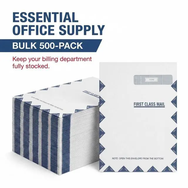 Alt view image 7 of 7 - CMS-1500 Jumbo First-Class Right Window Healthcare Billing Envelope, Self-Seal, 9" x 12-1/2", Pack of 500, Office Supplies for Physicians, Specialty Providers, Medical Billing Companies