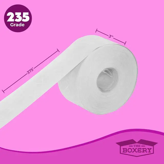 Alt view image 3 of 6 - Water Activated White Fiberglass Reinforced Packing Tape, 3x375 - 235 Grade- (8 Rolls Included) Gummed Paper for Heavy Duty Packaging and Shipping, Writable, Eco-Friendly