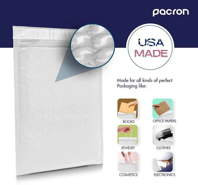 Alt view image 3 of 7 - Waterproof Self-Seal Padded Poly Bubble Mailers 14.25x20, 100-Pack | Ideal for clothing, bulky goods & multiple items. Lightweight, tear-resistant, cushioned interior protects contents