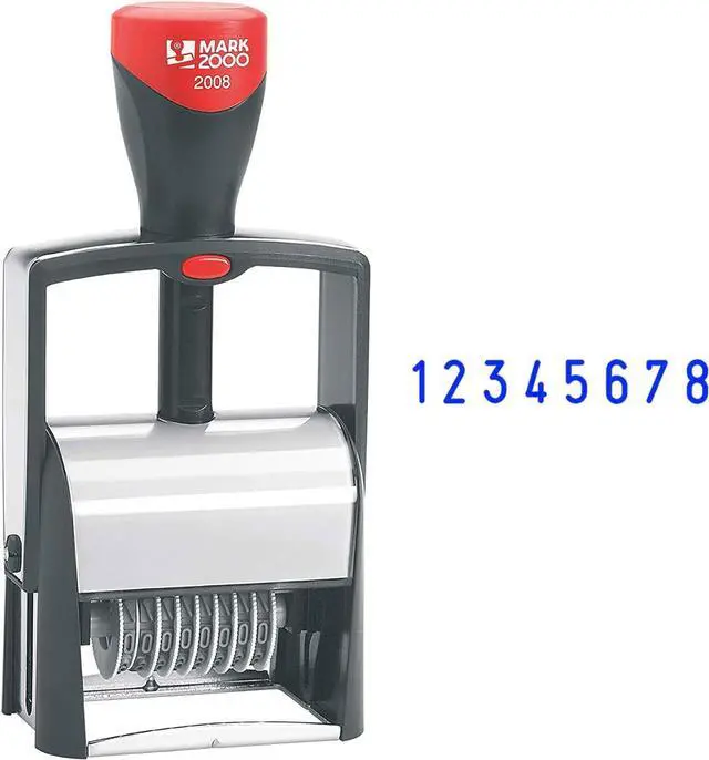 Main image of 2008 Self-Inking 8 Band Number Stamp - Blue Color