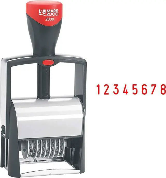 Main image of 2008 Self-Inking 8 Band Number Stamp - Red Color