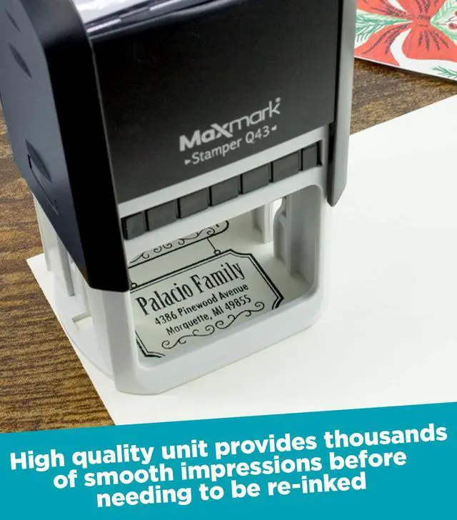 Alt view image 3 of 5 - Personalized Business Custom Self-Inking Square Logo or Text Stamp - Choose from 15 Ink Colors