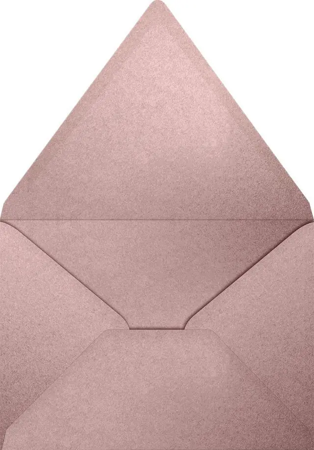 Alt view image 2 of 2 - A7 Contour Flap Invitation Envelopes | 5 1/4" x 7 1/4" | Misty Rose Metallic - Sirio Pearl | 84lb. Text | 500 Qty