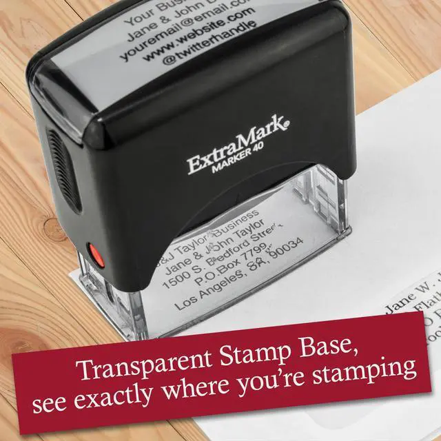 Alt view image 5 of 6 - Return Address Stamp - Custom Self Inking Rubber Stamp - Personalized Stamp - Customizable Text with 15 Colors - Wedding Invitation & Housewarming Rubber Stamp