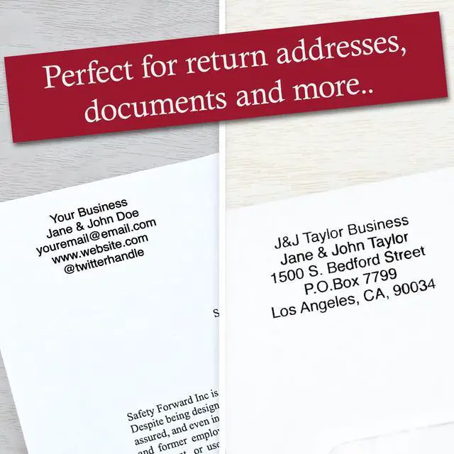 Alt view image 6 of 6 - Return Address Stamp - Custom Self Inking Rubber Stamp - Personalized Stamp - Customizable Text with 15 Colors - Wedding Invitation & Housewarming Rubber Stamp
