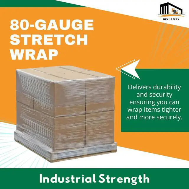 Alt view image 3 of 5 - NEXUSWAY 18'' Stretch Film Wrap for Moving - Stretch Film Pallet Wrap Roll Heavy Duty 1000 feet 80 Gauge Industrial Strength up to 800% Stretch 20 Microns for Shipping Moving Furniture (Pack of 8)