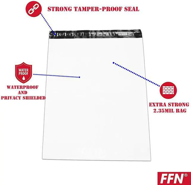 Alt view image 2 of 3 - 100 Pcs 24x19 Inch Poly Bag Mailer 2.35MIL Premium Envelopes Shipping Bags, Self Adhesive, Waterproof, Privacy Shielded and Tear-Proof Postage Postal Envelopes, 100 Pack Large Mailers