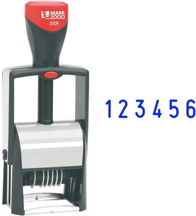 Main image of 2006 Self-Inking 6 Band Number Stamp - Blue Color
