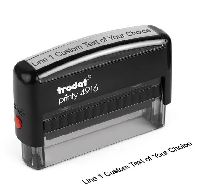 Main image of Custom Line Stamps | Custom Text Office Stamp | Short or Long | 20 Font Choices | Multiple Color Options | Up to 8 Lines of Text | Perfect for Personal or Professional Use (1-Line, Long)