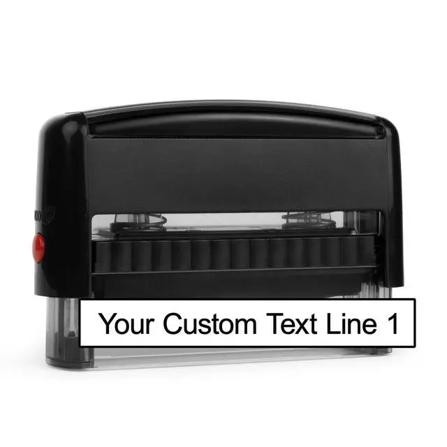 Alt view image 2 of 6 - Custom Line Stamps | Custom Text Office Stamp | Short or Long | 20 Font Choices | Multiple Color Options | Up to 8 Lines of Text | Perfect for Personal or Professional Use (1-Line, Long)