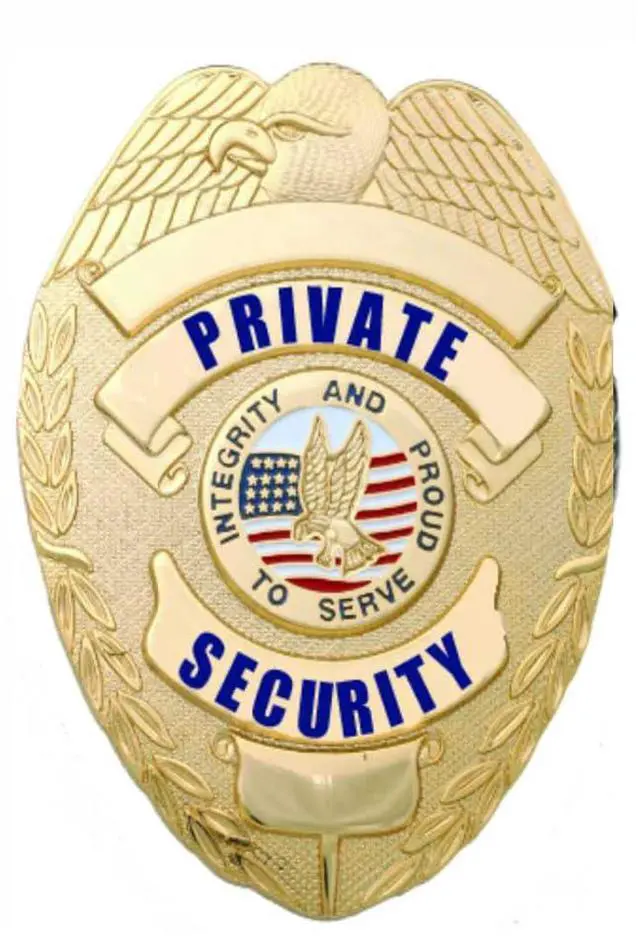 Main image of s Private Security Officer Universal Oval Badge + Holder: Standard Leather Shield Case with, Hook Fastener, 2-5/8" x 3-5 (Oval Badge 02, Brass Badge - Leather Holder)