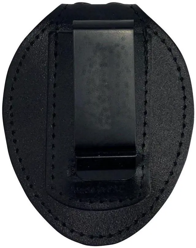 Alt view image 4 of 5 - s Private Security Universal Oval Costume Badge + Holder: Standard Leather Shield Case with, Hook Fastener, 2-5/8" x 3-5 (Oval Badge, Brass Badge - Leather Holder)