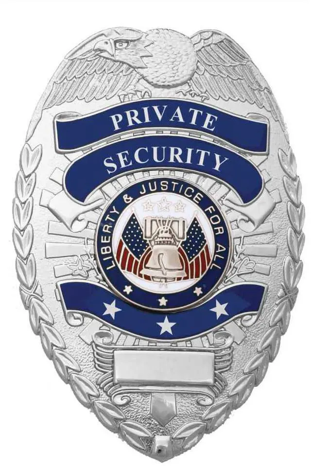 Alt view image 4 of 5 - s Private Security Officer Universal Oval Badge + Holder: Standard Leather Shield Case with, Hook Fastener, 2-5/8" x 3-5 (Oval Badge, Nickel Badge - Leather Holder)