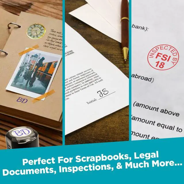 Alt view image 4 of 6 - Custom Round Self Inking Inspection Stamp - Customize up to 3 Lines - 15 Colors to Choose
