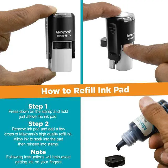 Alt view image 6 of 6 - Custom Round Self Inking Inspection Stamp - Customize up to 3 Lines - 15 Colors to Choose