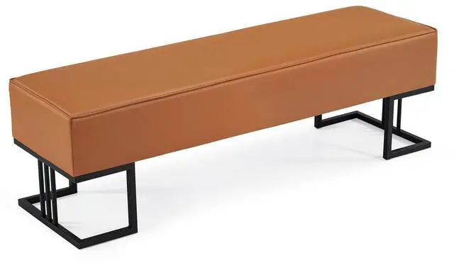 Main image of Waiting Room Bench Seating Faux Leather, 55.1 Office Guest Chair Reception Chair, Lobby Furniture for Conference Room Beauty Salon Barbershop Small Space