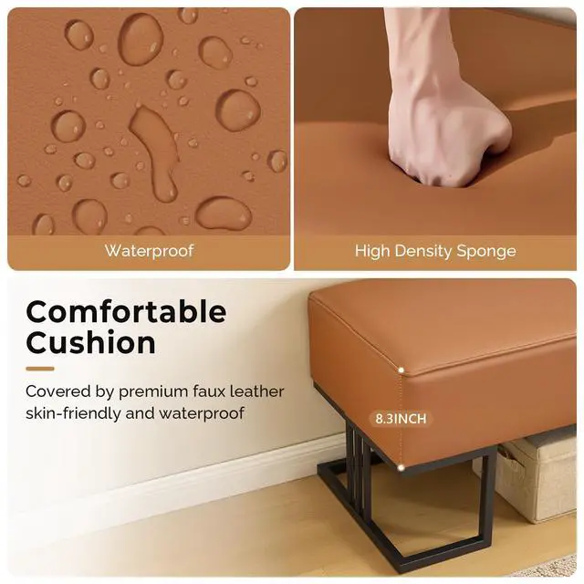 Alt view image 4 of 7 - Waiting Room Bench Seating Faux Leather, 55.1 Office Guest Chair Reception Chair, Lobby Furniture for Conference Room Beauty Salon Barbershop Small Space