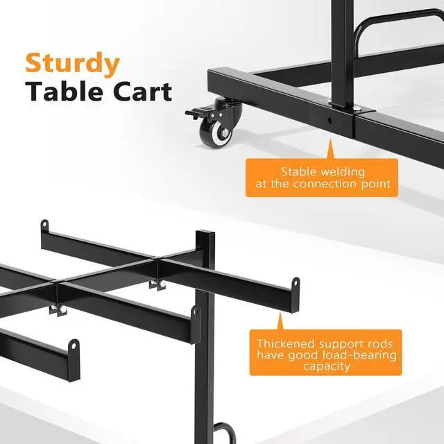 Alt view image 6 of 7 - Double-Tier Chair Rack, Holds 84 Chairs or 12 Tables, 1000 lb | Heavy-Duty Steel Construction, Space-Saving Storage Solution, Ideal for Events, Churches, and Banquets