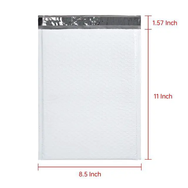 Alt view image 2 of 7 - Poly Bubble Mailers, 8.5 x 11 Inch Bubble Lined Poly Mailer Bag for Shipping and Packing, Tear-proof, Water-resistant and Lightweight Envelopes. (100)