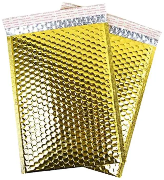 Main image of #0 6x10 Inch Gold Glamour Metallic Bubble Mailers Pack of 500 Shiny Padded Envelopes