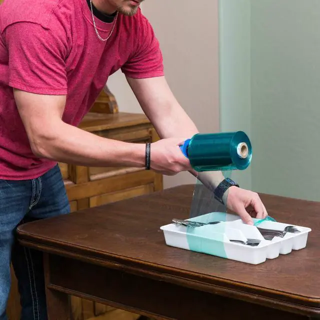 Alt view image 4 of 4 - Mover's Stretch Plastic Wrap - Bind, Bundle, Fasten, Protect, and Wrap Furniture and Home Goods - 5" x 1000'- 1 Roll