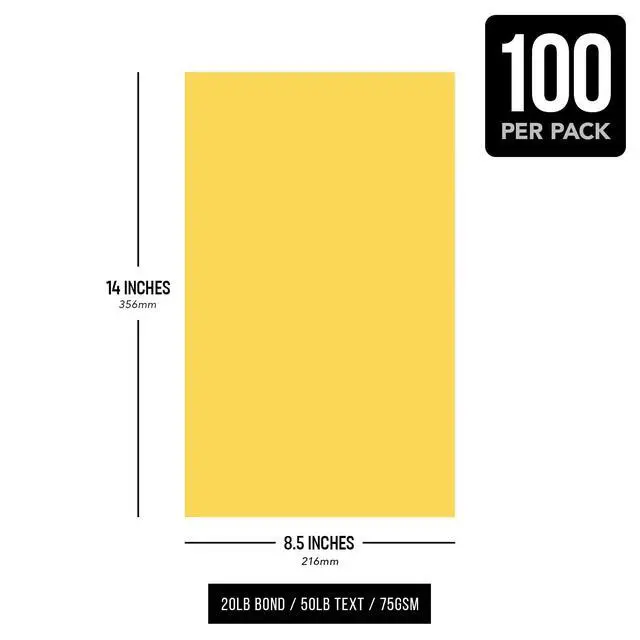 Alt view image 6 of 6 - Goldenrod Pastel Colored Menu Paper - 8.5" x 14" (Legal Size) - for Documents, Announcements, Menus Arts and Crafts | Bulk Pack of 100 Sheets