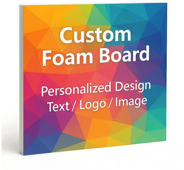 Main image of Custom Foam Boards - 3/16" Thick Personalized Poster Boards for Designs, Text, Logos & Images - Photo Mounting, Presentations, Event Signs, Store Ads - Square