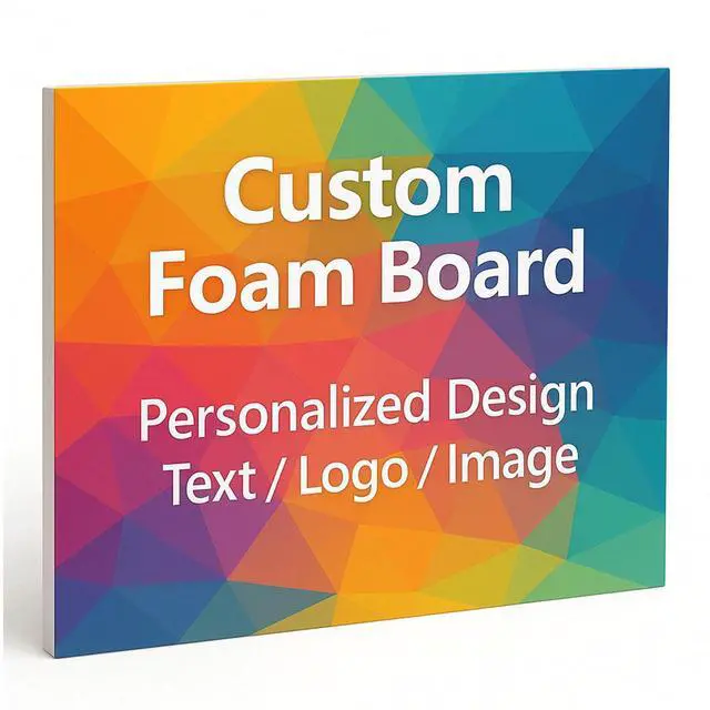 Main image of Custom Foam Boards - 3/16" Thick Personalized Poster Boards for Designs, Text, Logos & Images - Photo Mounting, Presentations, Event Signs, Store Ads - Rectangle