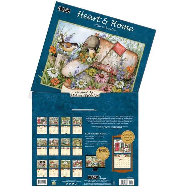Alt view image 4 of 4 - Heart and Home 2026 Wall Calendar by Susan Winget, 13.4'' X 12'', 12-Month Calendar with Stapled Binding