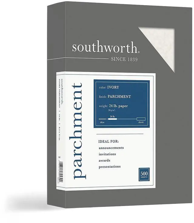 Main image of 984C Parchment Specialty Paper Ivory 24 lb. 8 1/2 x 11 500/Box (SOU984C)